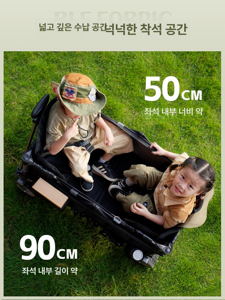 웨건 차양막 햇빛 가리개 캠핑카트 덮개 방수 커버 지붕 베이지 바바이 콤팩트 듀얼브레이크 4종세트 - 상세 이미지 3