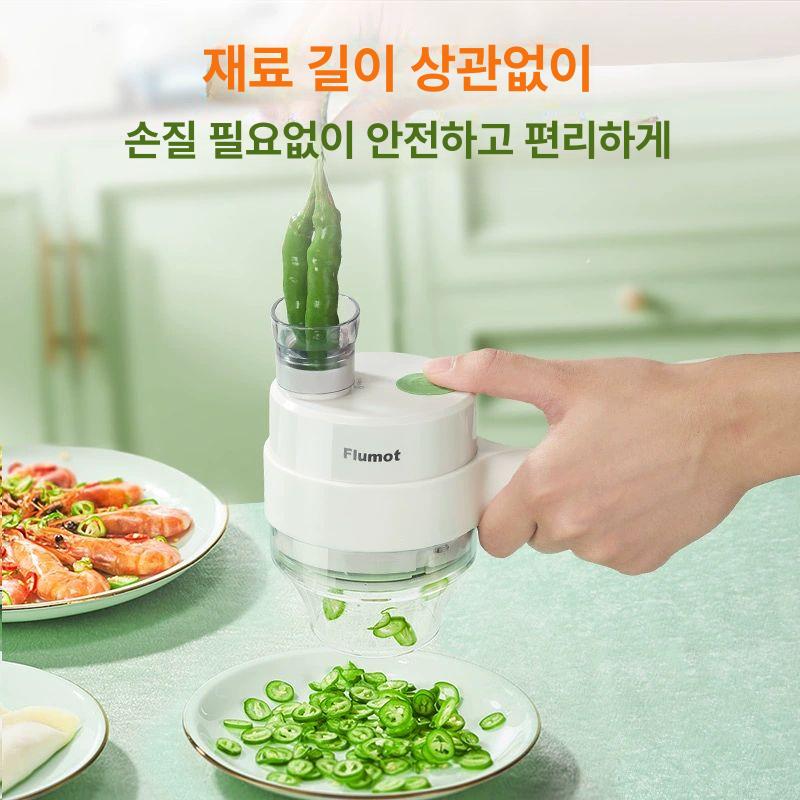 야채 절단기 마늘 다지기 간편 조리도구 만능 채소 썰기 휴대용 전동 조리 도구 슬라이서+다지기 - 상세 이미지 3