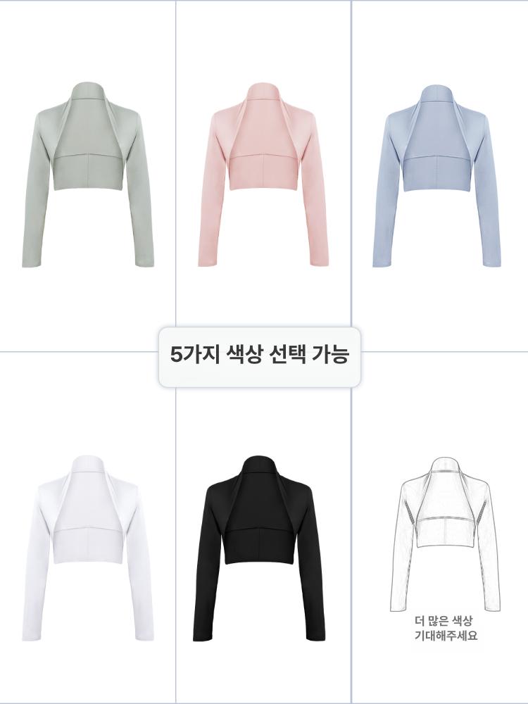 발레 가디건 슈러그 무용복 긴팔 워머 어깨 요가 사계절 화이트 트위스트플라워 B s - 상세 이미지 5