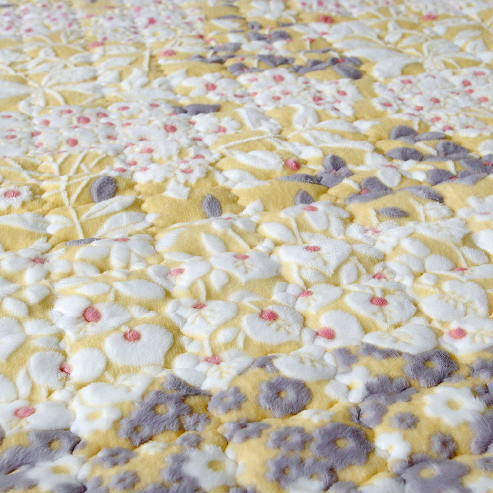 수국 5mm 착번아웃 극세사 미끄럼방지 고정밴드 따뜻한 겨울 침대패드 SS