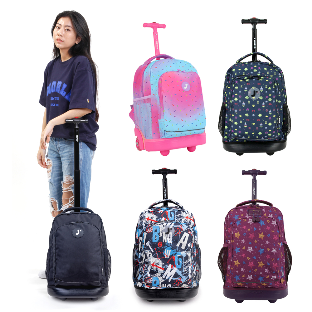 제이월드 43cm 롤링백팩 기내용캐리어 여행가방 학원가방(17인치)