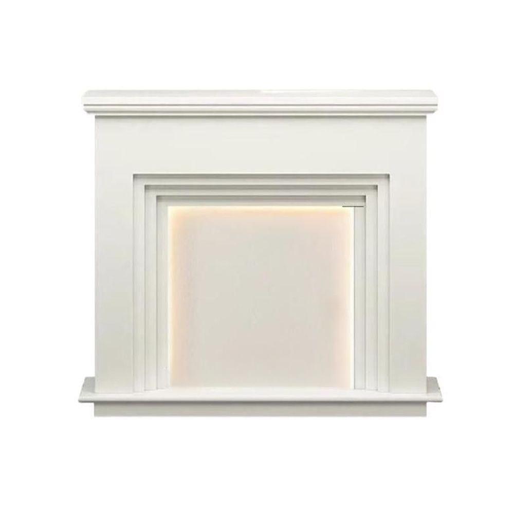 거실 벽난로 콘솔 LED 현관 장식 벽난로콘솔 선반 화이트 110x26x100cm - 상품 이미지