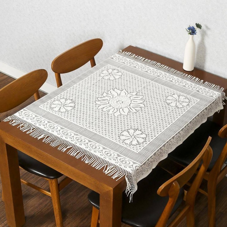 식탁소품 레이스 테이블보 100x100cm 해바라기 홈카페