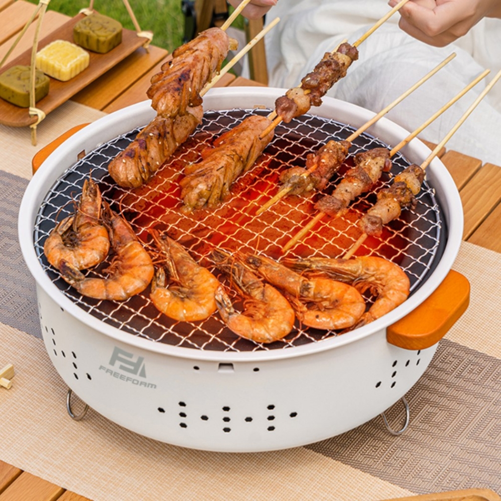 바베큐 그릴 화로대 미니 석쇠 집에서 숯불구이 타닥 고체연료 1인 화롯대 가정용