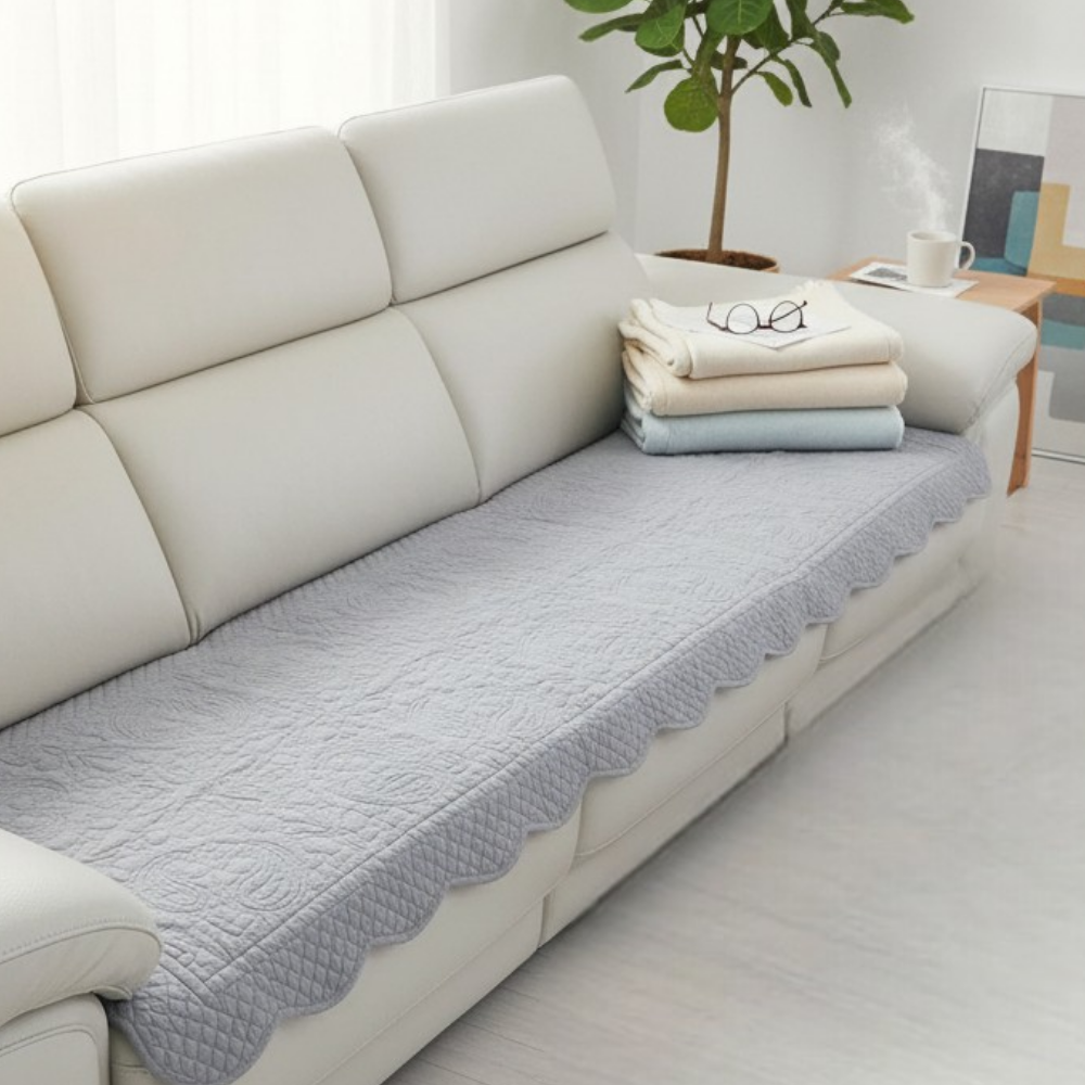 홈집합 순면 퀼팅 쇼파패드 논슬립 거실용 사계절 패브릭패드 차콜그레이, 돌침대용