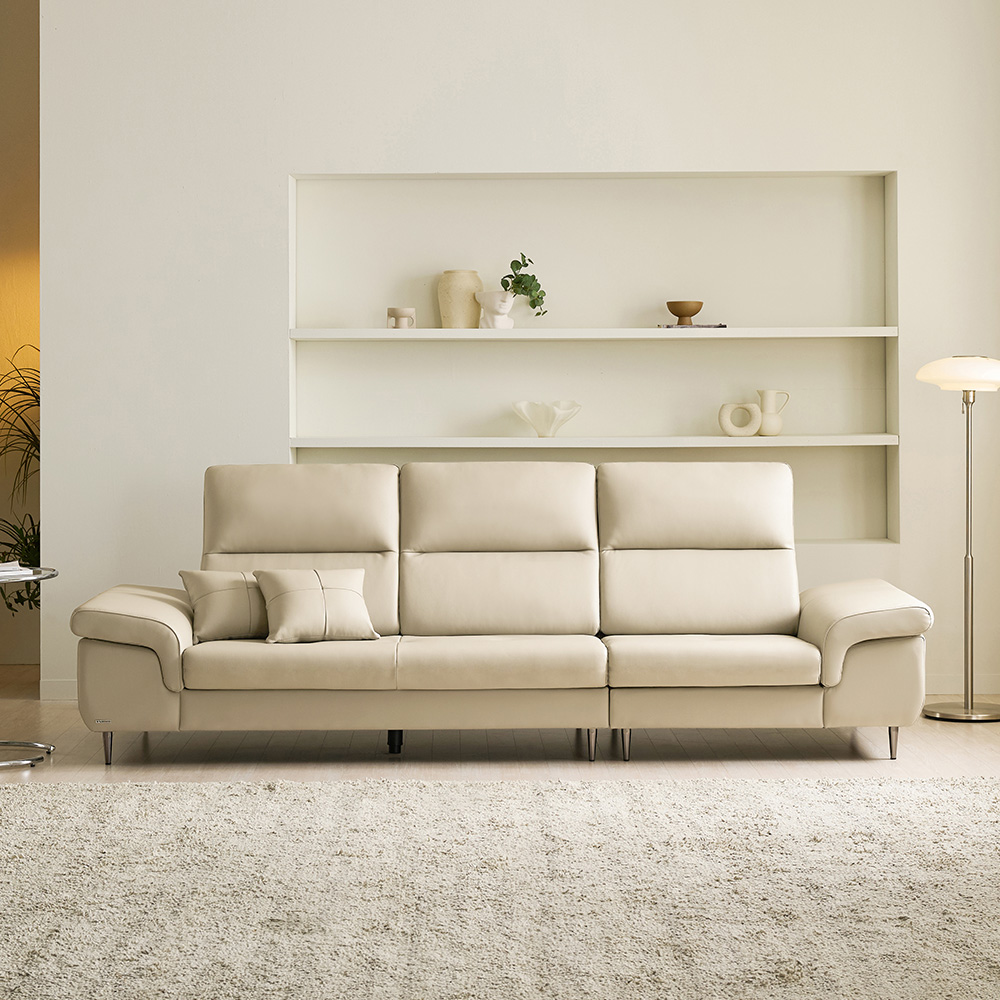 쉐우드가구 아벨로 이태리 천연통가죽 쇼파 4인용 / 국내제조 자재등급 E0