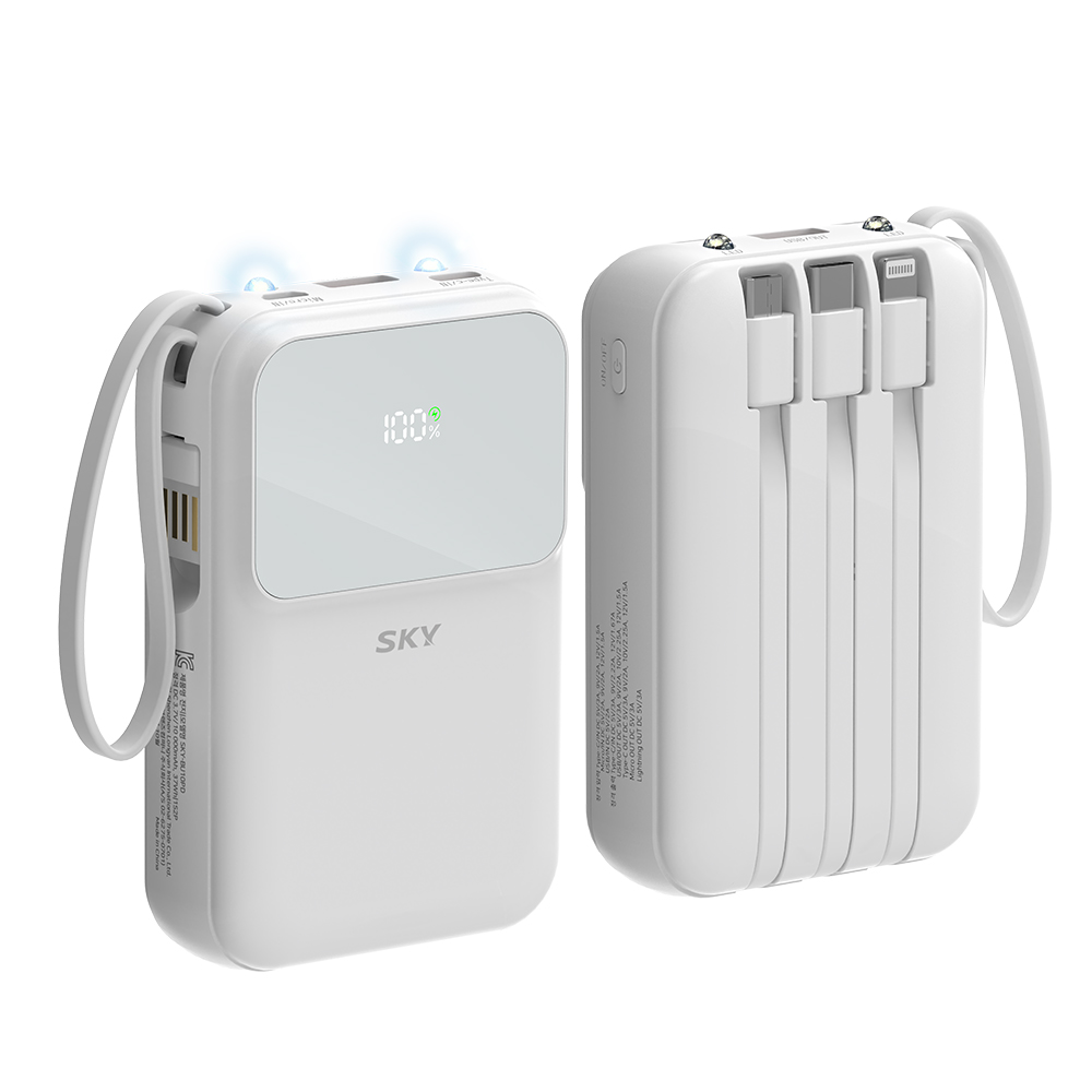 필 U10PD 5in1 유선 빌트인 고속충전 보조배터리 10000mAh, 폴라 화이트 - 상세 이미지 4