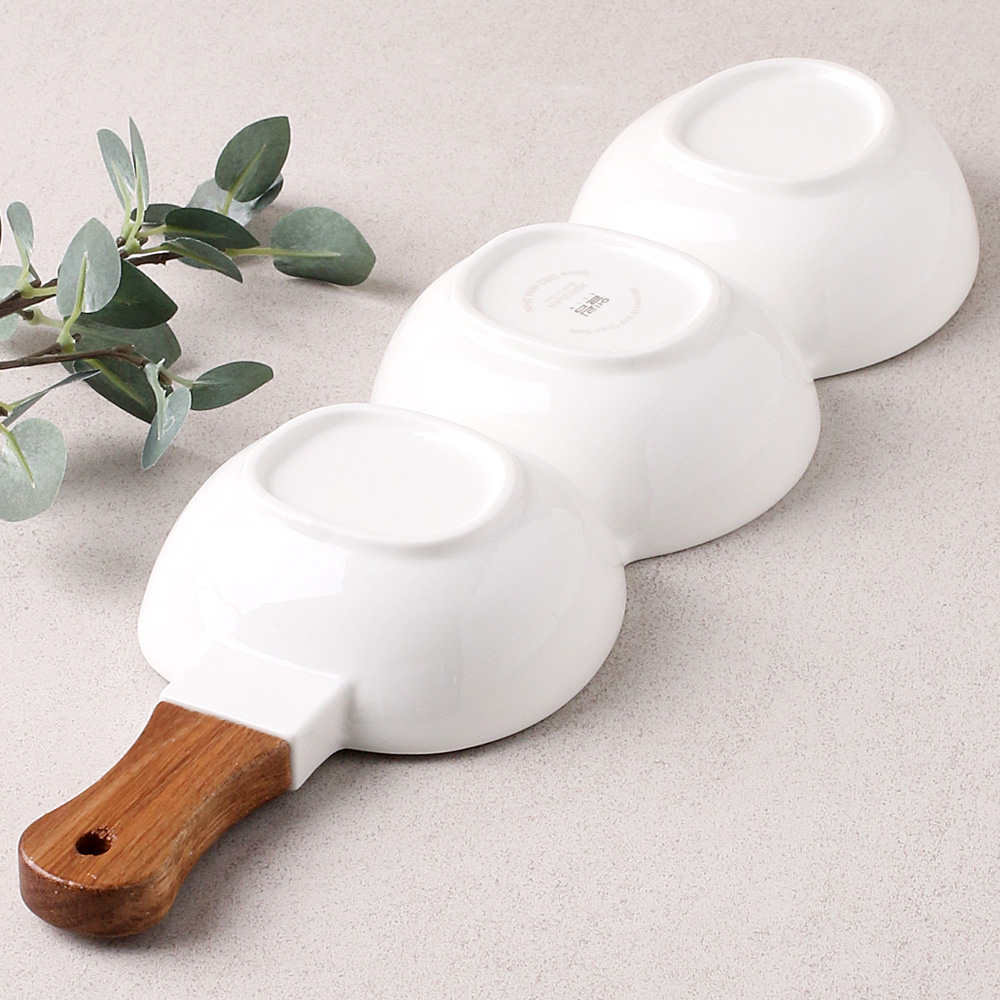 좋은날 3구 나눔 접시 마른 안주 반찬 치즈 그릇 31.2cm, 손잡이 3칸 - 상세 이미지 4