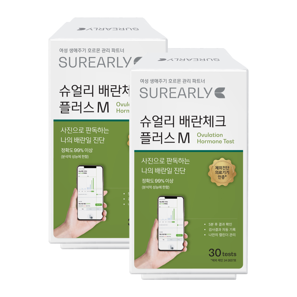 [1+1] 슈얼리 배란체크 플러스 M 30개입+30개입 국산 배란테스트기 제품 이미지