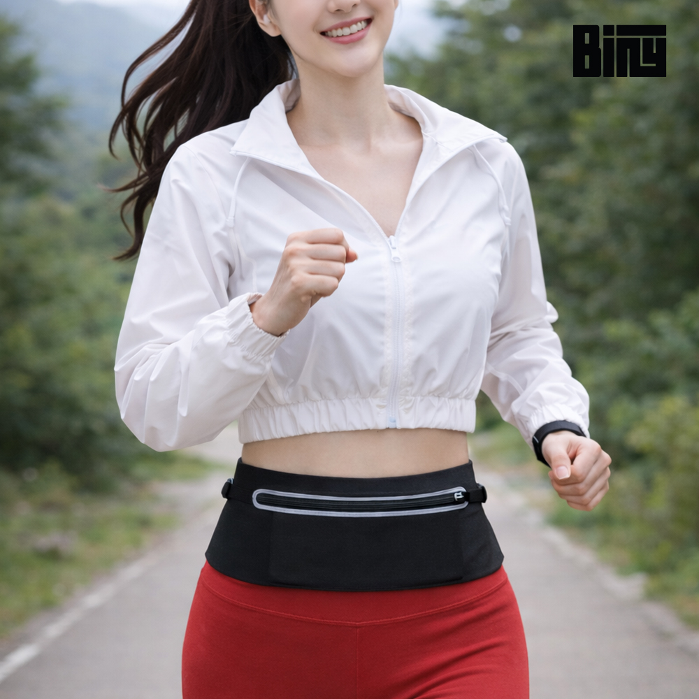 바이니 러닝벨트 러닝가방 플립 파우치 슬림 허리 벨트 밴드 휴대폰 수납 등산 조깅 러닝용 - 상세 이미지 3