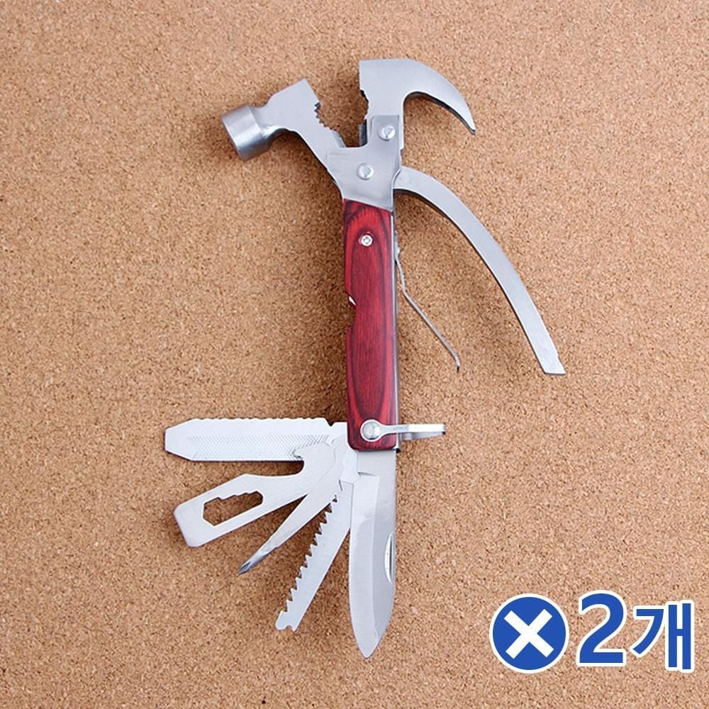 멀티툴x2개 다용도칼 사냥칼 다기능 해머 휴대용칼