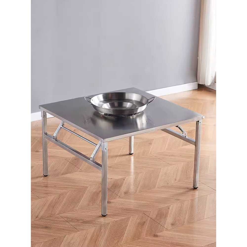 업소용 불판 테이블 식당 식탁 고기집 철제 포차 밥상 80x80x60cm + 숯불구이세트 - 상세 이미지 3