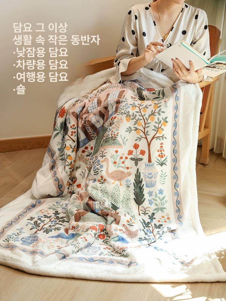 소파 거실용 블랭킷 대형 블랑켓 양털 두꺼운 캠핑용 mrgt-1 110 x 150cm 단층사계절용얇은 - 상세 이미지 2