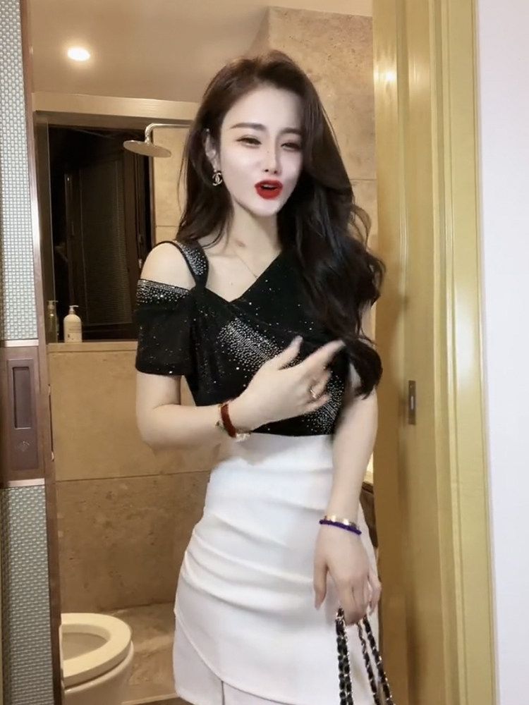 방송댄스복 라인댄스 상의 사교 라틴 여성 댄스스포츠 오프숄더 줌바복 - 상세 이미지 4