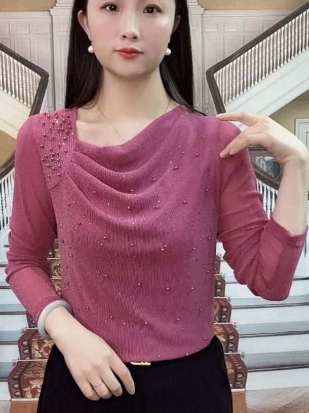 티셔츠 시스루 슬림티 줌바복 밸리복 장구 의상 단체복 로터스루트핑크 xl 85-110 - 상세 이미지 4