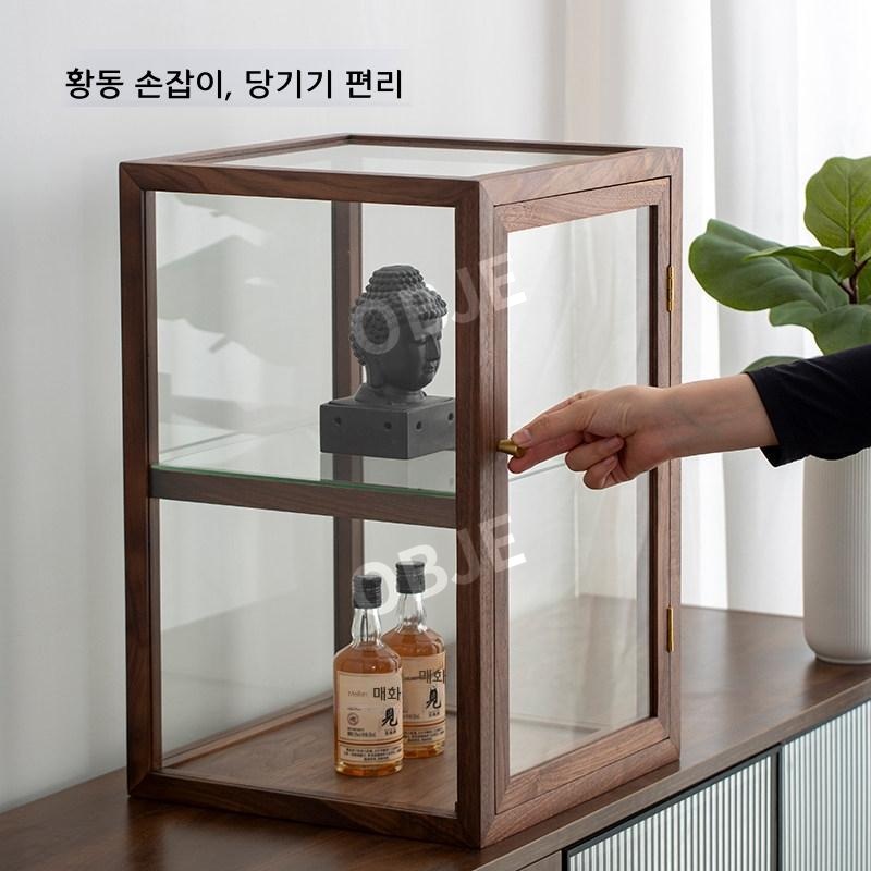 앤루나 카페 디저트 진열장 흑호두나무 유리 수납장 베이커리 쇼케이스 앤틱 찻잔 수납장 이미지 6