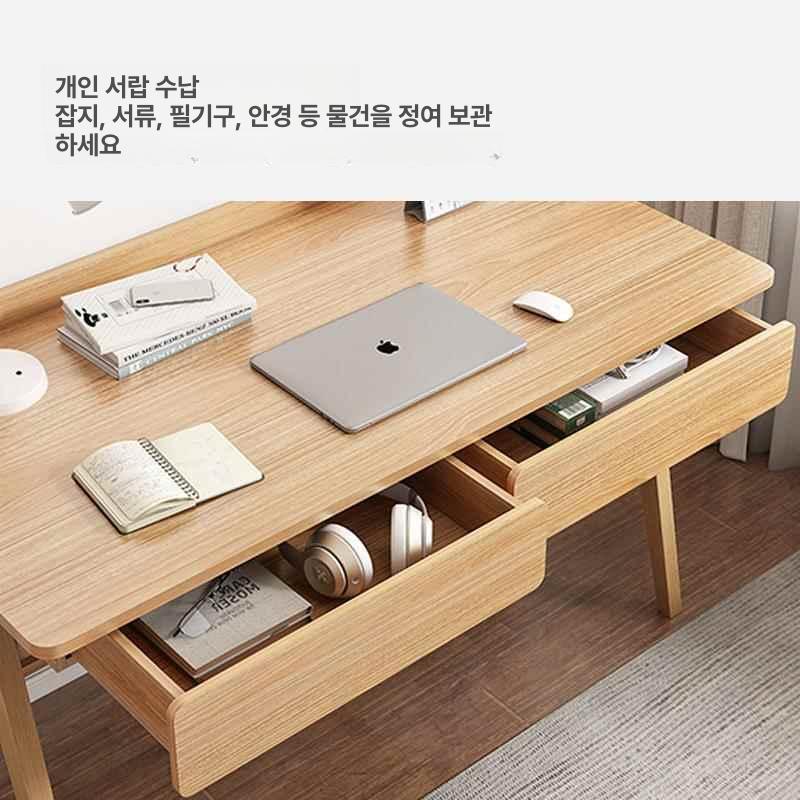 원목 미니 다크월넛 색상 일자형 자취방 간이 탁자 침실 120cm 러버우드 기본 서랍 없음 - 상세 이미지 4