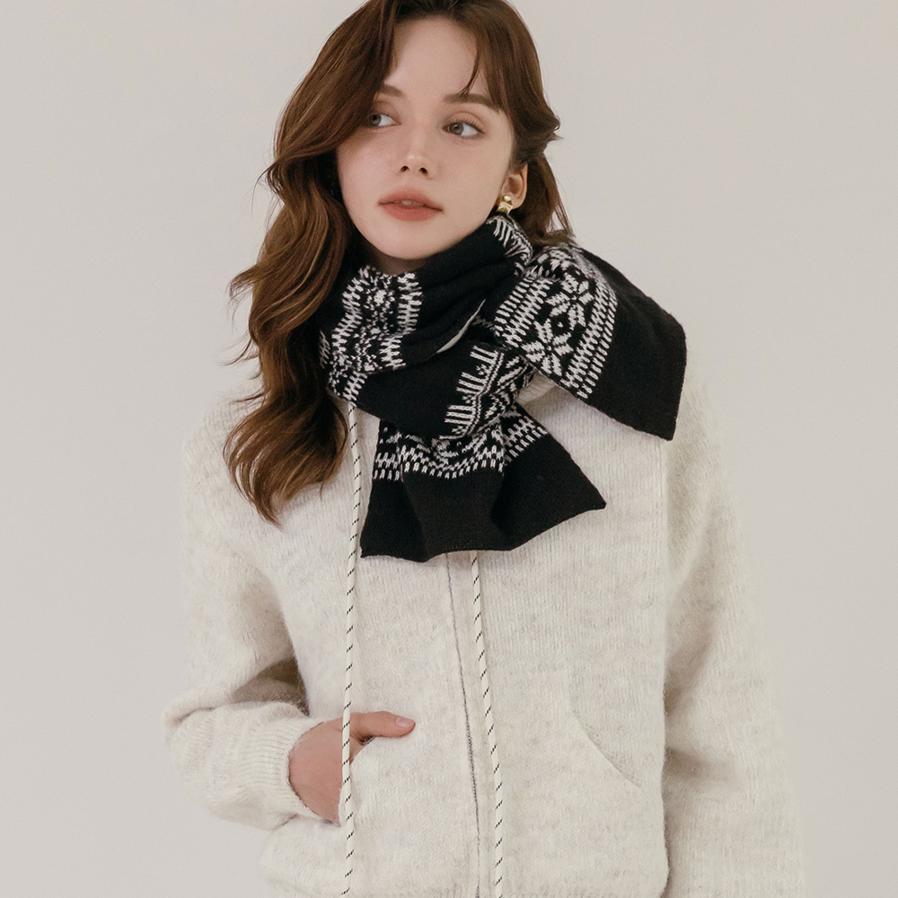 양면 목도리 노르딕 윈터 패턴 머플러 이미지 7