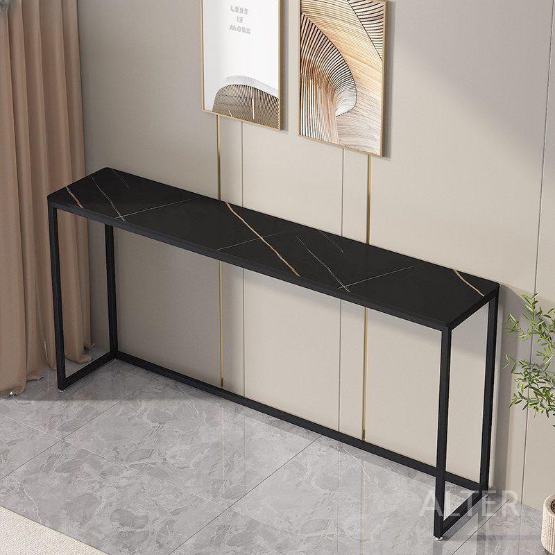 거실 복도 현관 장식장 폭좁은 데스크 콘솔 틈새 슬림 블랙+알파인화이트 120x25x80cm - 상세 이미지 2