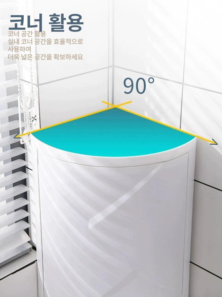 코너 수납장 다용도 선반 삼각 수건 틈새 수납 욕실 3단 확장 노르딕그레이 벽걸이형 - 상세 이미지 4
