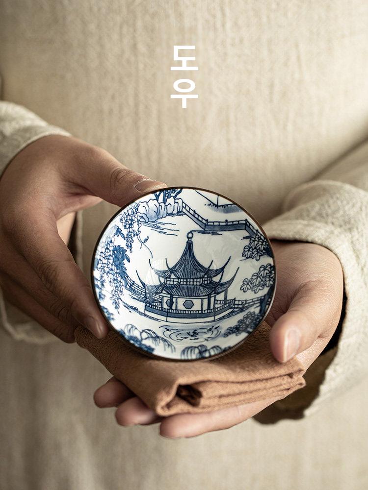 사케잔 세트 정종 술잔 집들이 선물 도쿠리 전통주잔 그린화이트 200ml 미만 - 상세 이미지 5