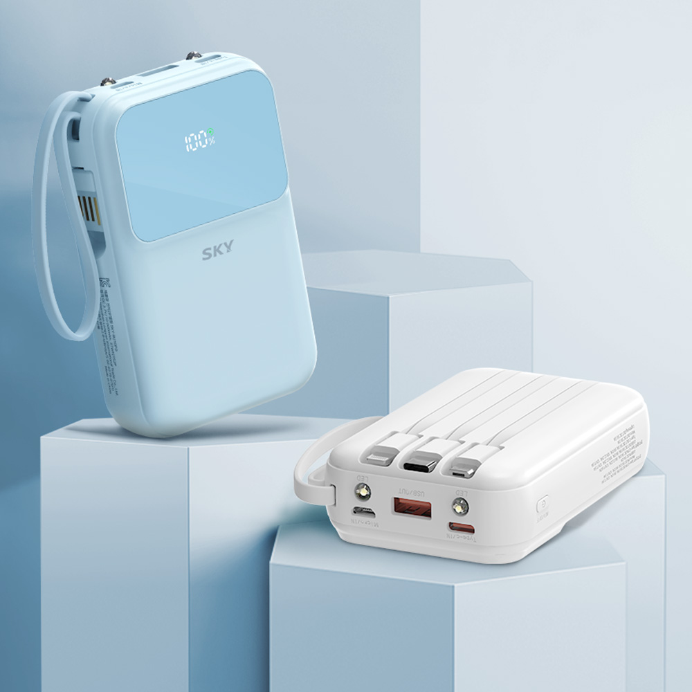 필 U10PD 5in1 유선 빌트인 고속충전 보조배터리 10000mAh, 폴라 화이트 이미지 6