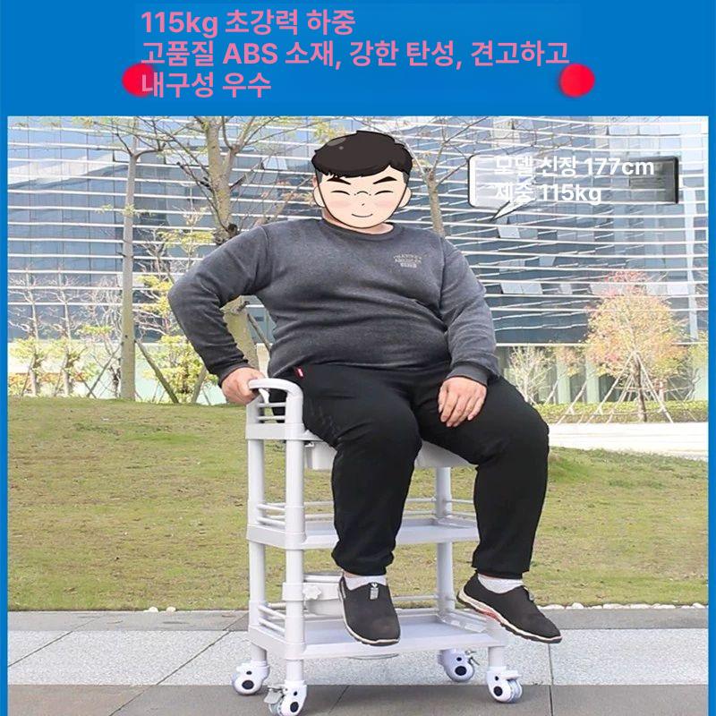 플라스틱 드레싱카트 미용 드레싱 왜건 피부관리실 이동식트롤리 중형 2단 서랍 2개 - 상세 이미지 3