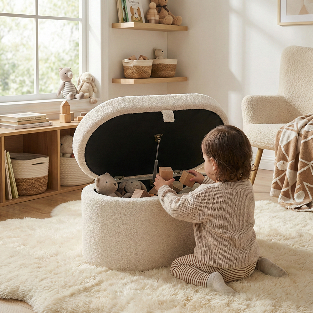 다쿠아즈 부클레 수납 스툴 의자 아이방 장난감 정리