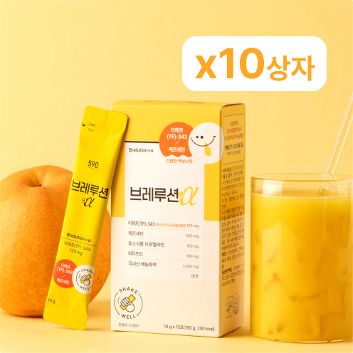 [오구영] TF343 퀘르세틴 브로멜라인 삼백초추출물 액상형, 브레루션 150포, 10개 - 상품 이미지