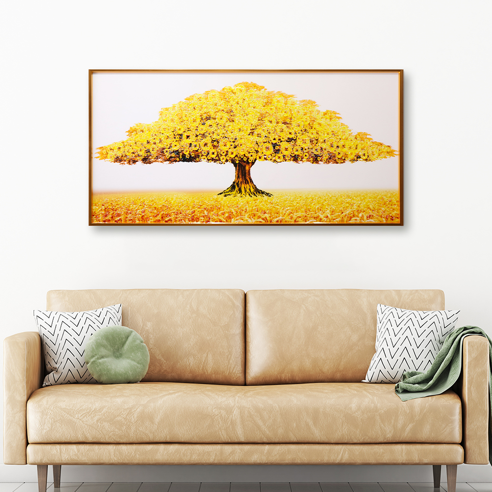 돈 들어오는 그림 골드 돈나무 큐빅 인테리어 액자 중 (80x40cm), 골드프레임 이미지 6