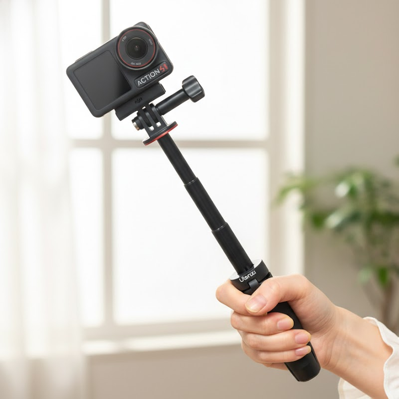 울란지 MT-09 DJI 인스타360 고프로 전용 액션캠 투인원 미니 셀피스틱 삼각대 - 상세 이미지 3