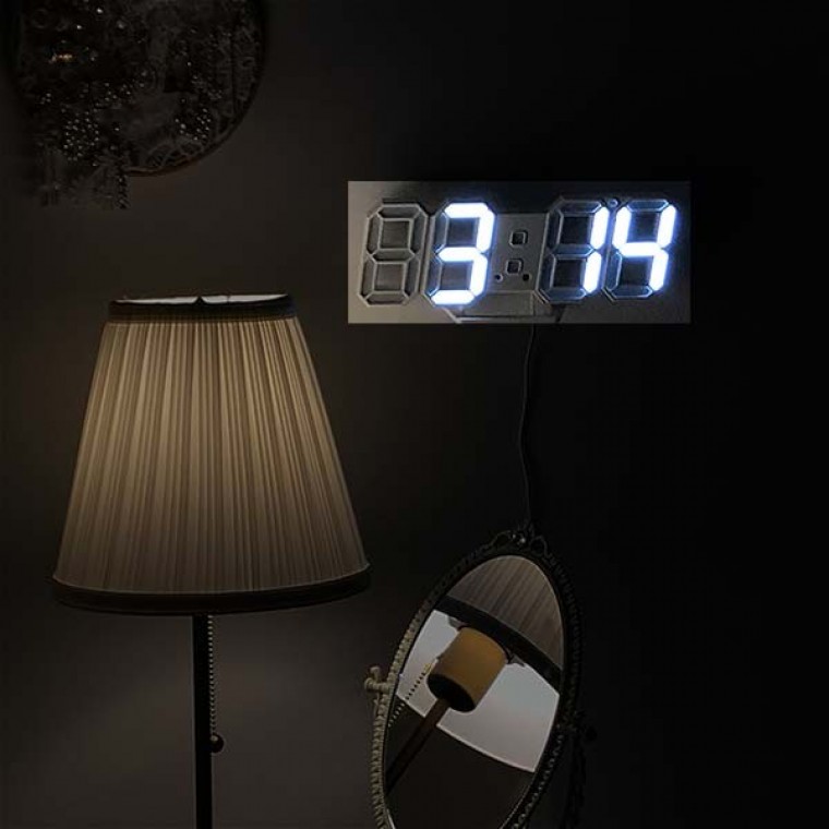 3D LED시계 무소음 전자 디지털 시계 벽걸이 탁상 - 상품 이미지