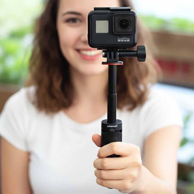 울란지 MT-09 DJI 인스타360 고프로 전용 액션캠 투인원 미니 셀피스틱 삼각대 - 상세 이미지 4