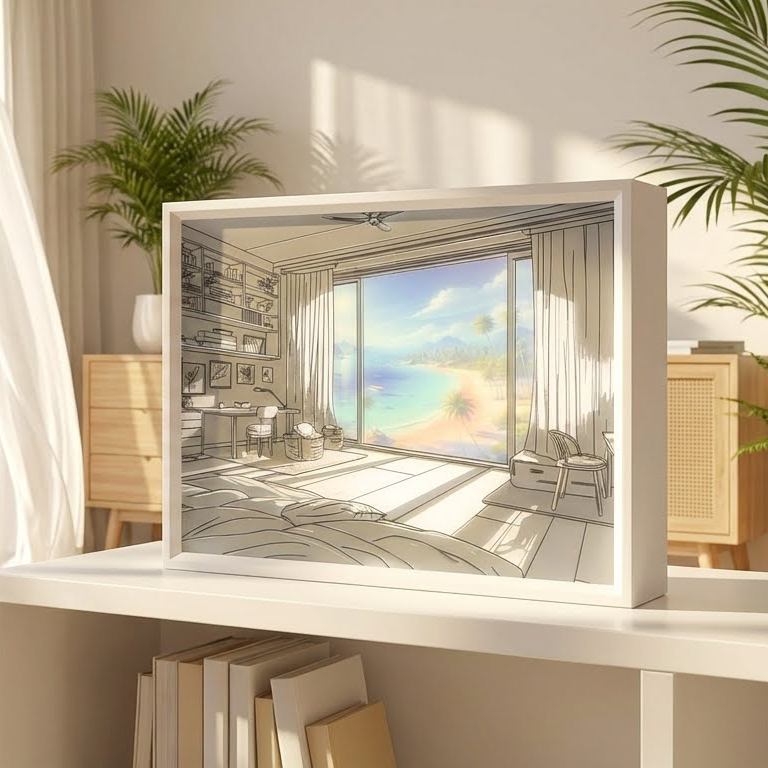 라인트 선샤인 LED 무드등 그림 액자 침실 테이블 조명 집들이