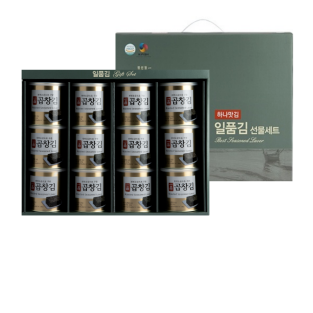 곱창김캔 조미 구운 깡통김 홈쇼핑 옛날 명품 선물세트 30g, 12개