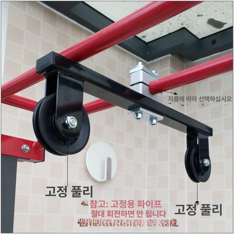 랫풀다운 머신 전용 벽걸이형 도르레 헬스기구 홈짐용 25mm 플라스틱 이중 슬라이드 바퀴 진동 - 상세 이미지 4