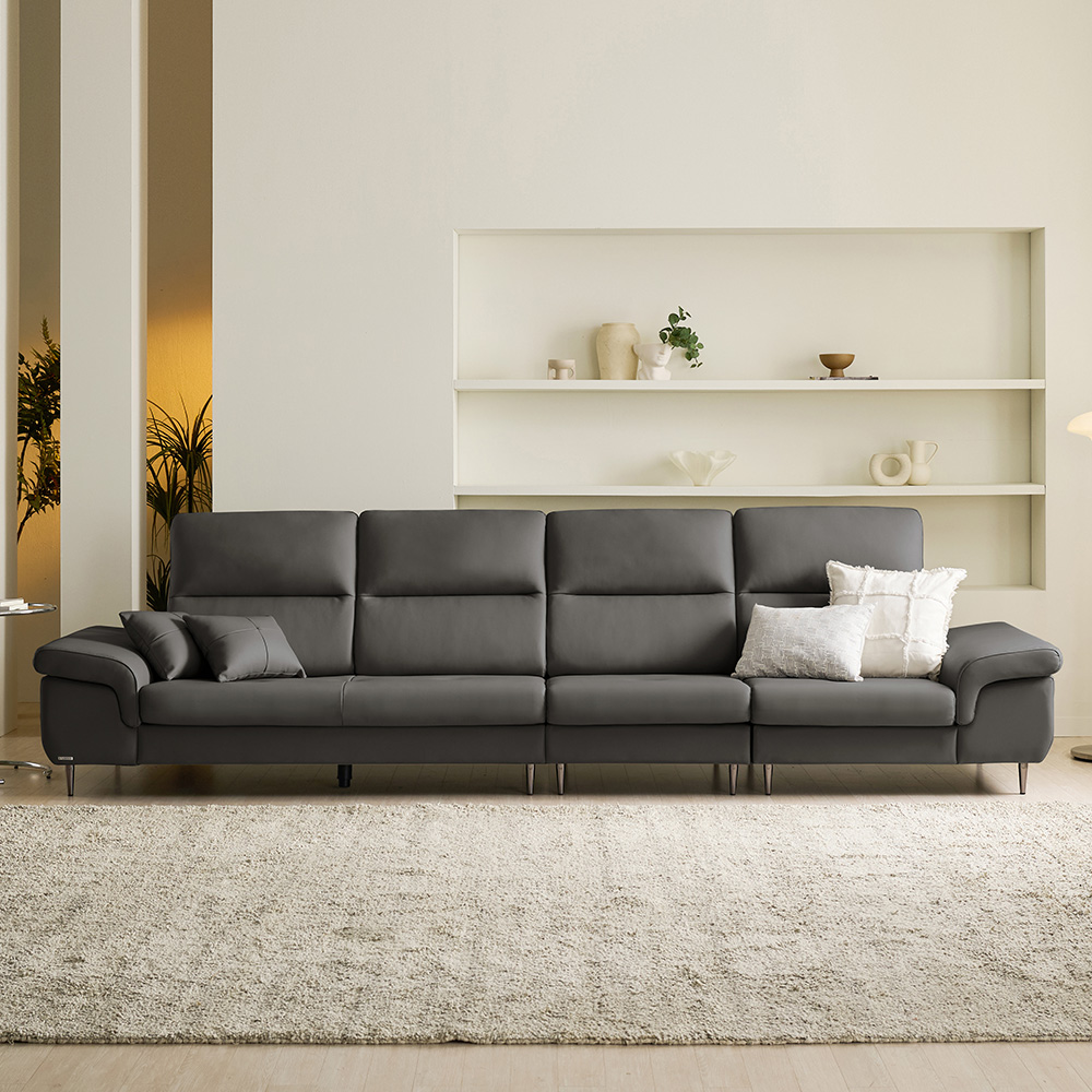 쉐우드가구 아벨로 이태리 천연통가죽 쇼파 6인용 / 국내제조 자재등급 E0