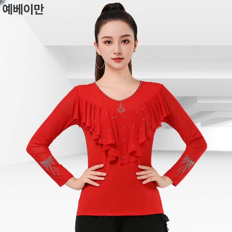 여성 연습복 무대의상 줌바 힙합 댄스스포츠 핏합 블랙 l - 상세 이미지 2
