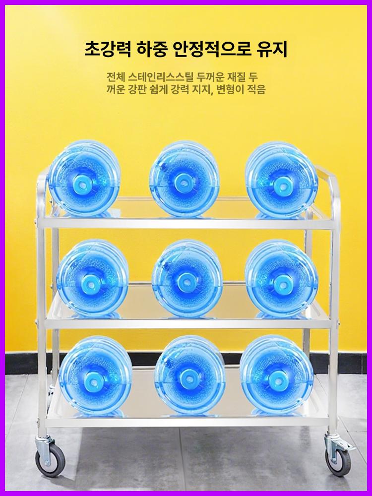 퇴식 트롤리 음식물 서빙 이동식 트레이 통 잔반 업소용 식기 카트 수거 통 레스토랑 - 상세 이미지 5