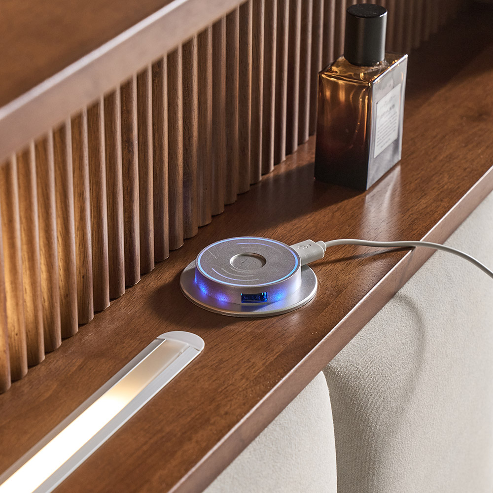 쏠앤까사 스텔라 고무나무 원목 평상형 조명 호텔형 침대프레임 SS Q·K LK