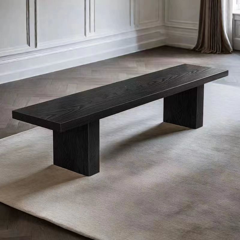 야외 벤치 베란다 실외 다도 카페 테라스 패브릭 원목 블랙120cm x 35cm x 45cm - 상품 이미지