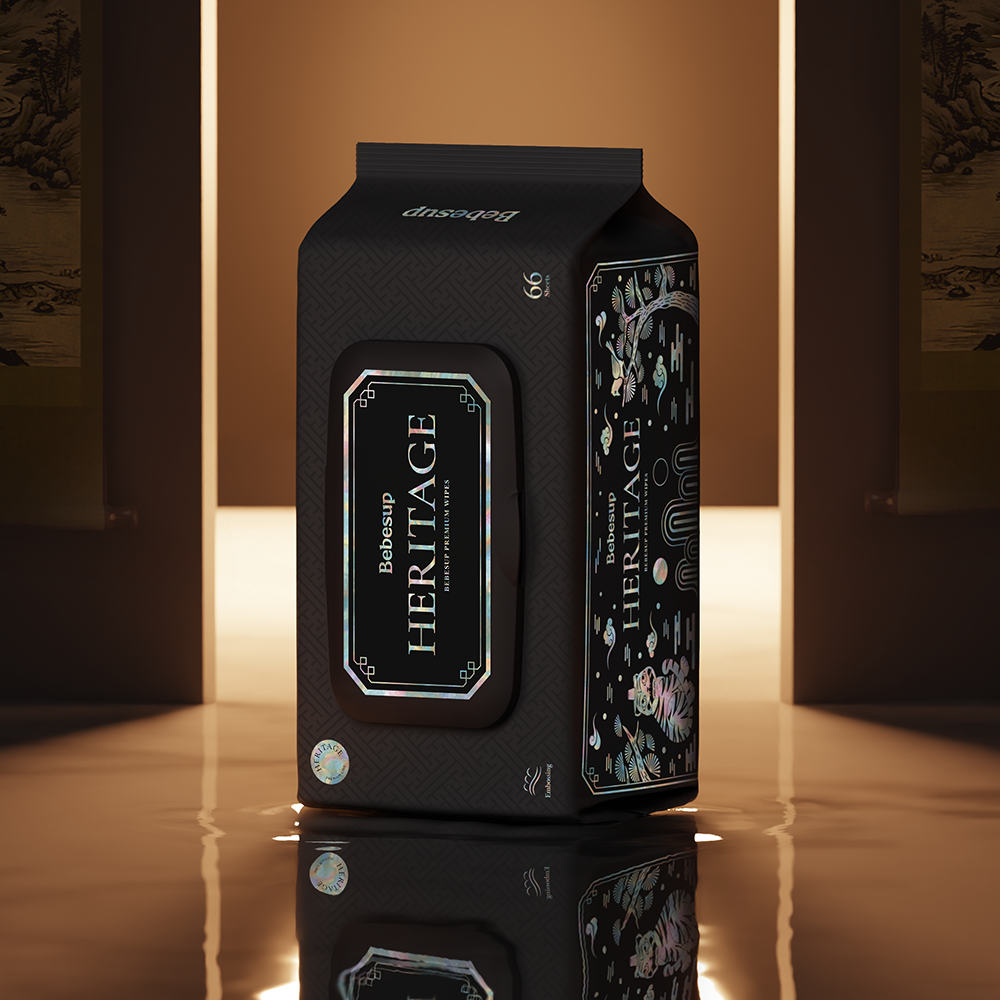 [N단독상품] 베베숲 시그니처 블랙 헤리티지 에디션 66매 캡 20팩 / 85평량 빅사이즈 프리미엄 비건 신생아 아기물티슈