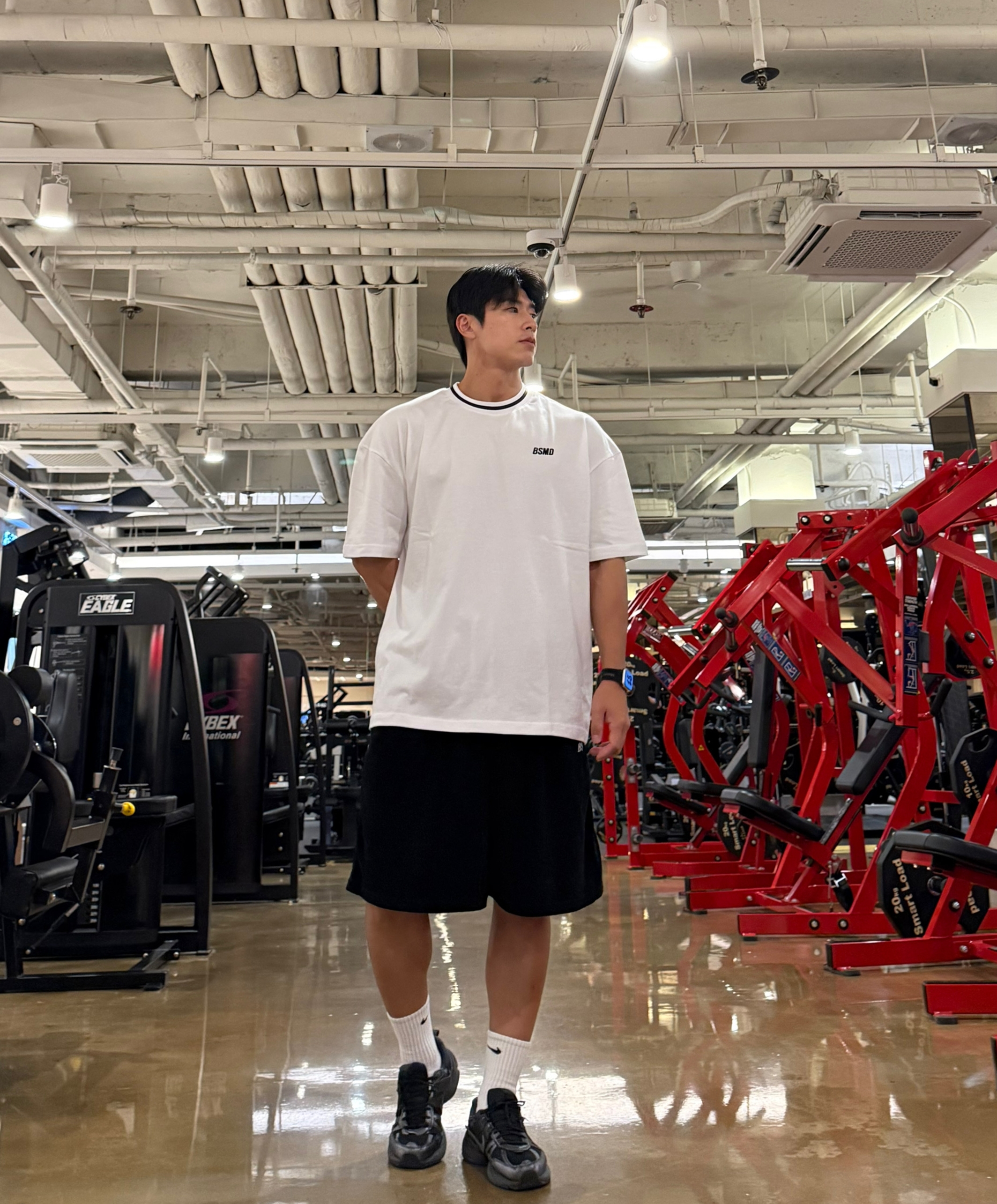비스트모드 배색 요꼬 헬스 오버핏 반팔 티셔츠 짐웨어 BSMD 이미지 4