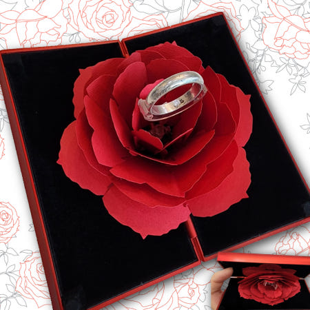 꽃처럼 피는 이색 반지 케이스 이벤트 사랑을 전화는 선물 보관함 로맨틱 장미 주얼리함