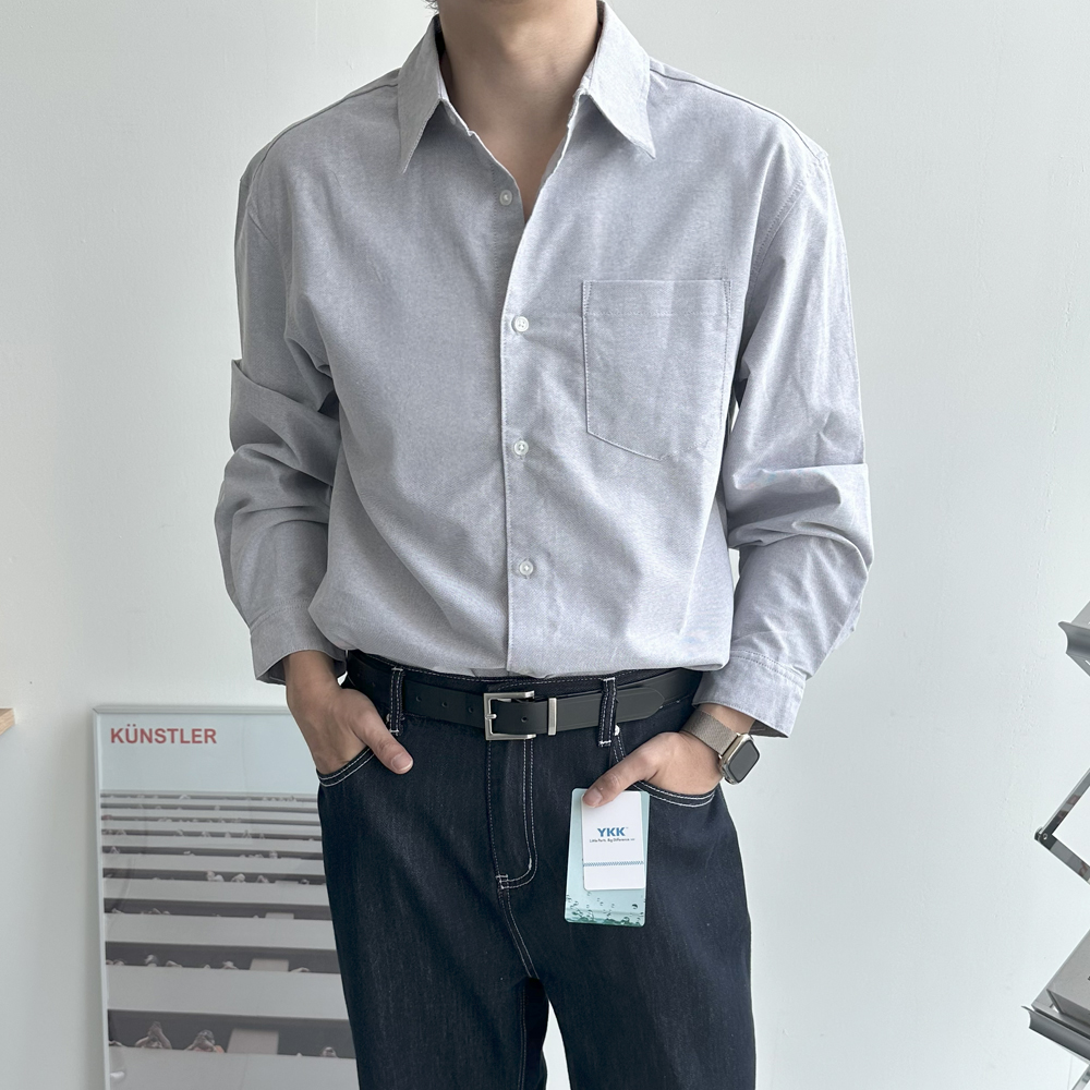 남자 셔츠 빅사이즈 오버핏 정장 옥스포드 남방 남자 와이셔츠 - 상세 이미지 2