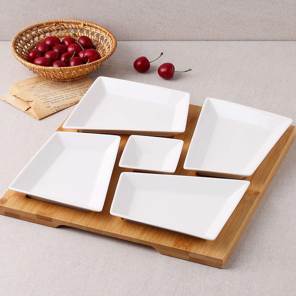 좋은날 3구 나눔 접시 마른 안주 반찬 치즈 그릇 29.9cm, 5칸 - 상세 이미지 5