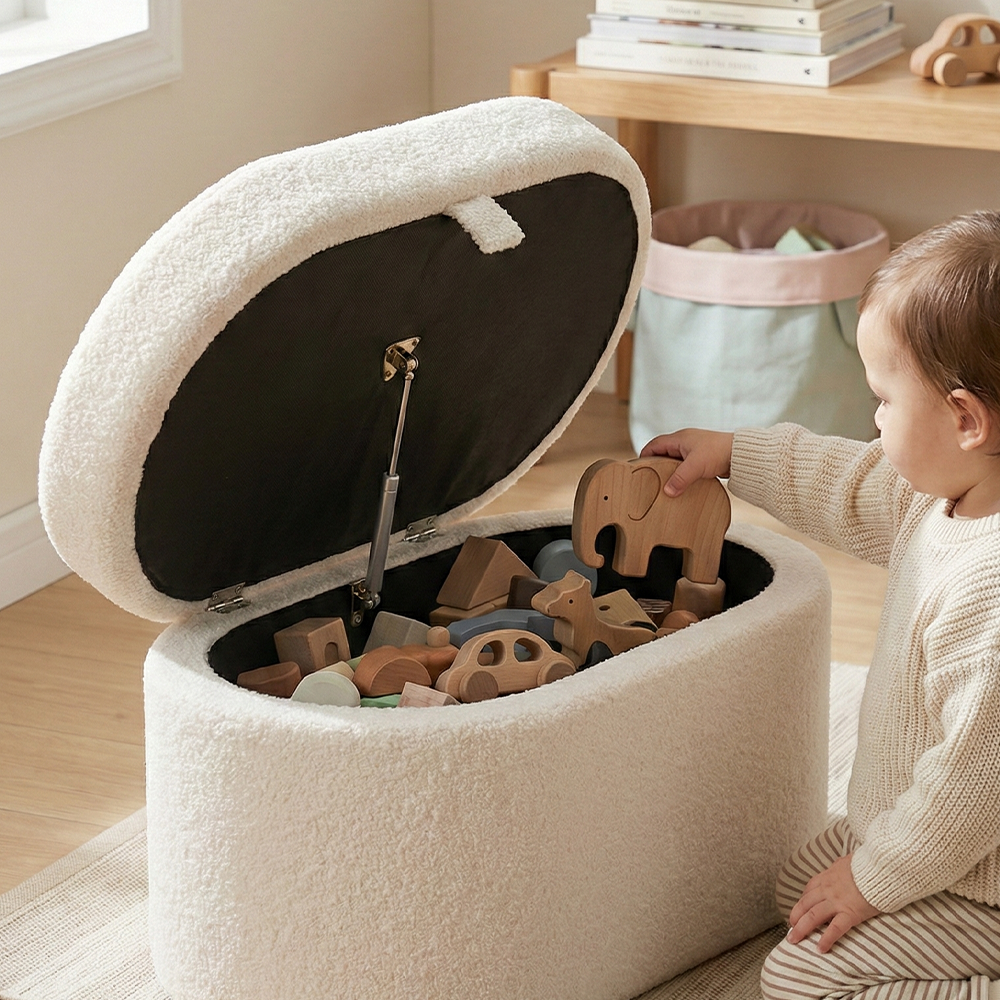 다쿠아즈 부클레 수납 스툴 의자 아이방 장난감 정리