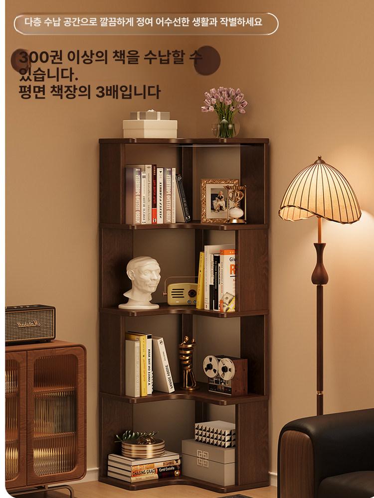 코너 ㄱ자 철제 선반 북타워 조립식 수납 진열장 가정용 4칸 40cm - 상세 이미지 3