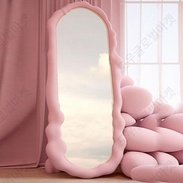 비정형전신거울 웨이브 대형 스탠드 카페 쇼룸 인테리어 - 상품 이미지