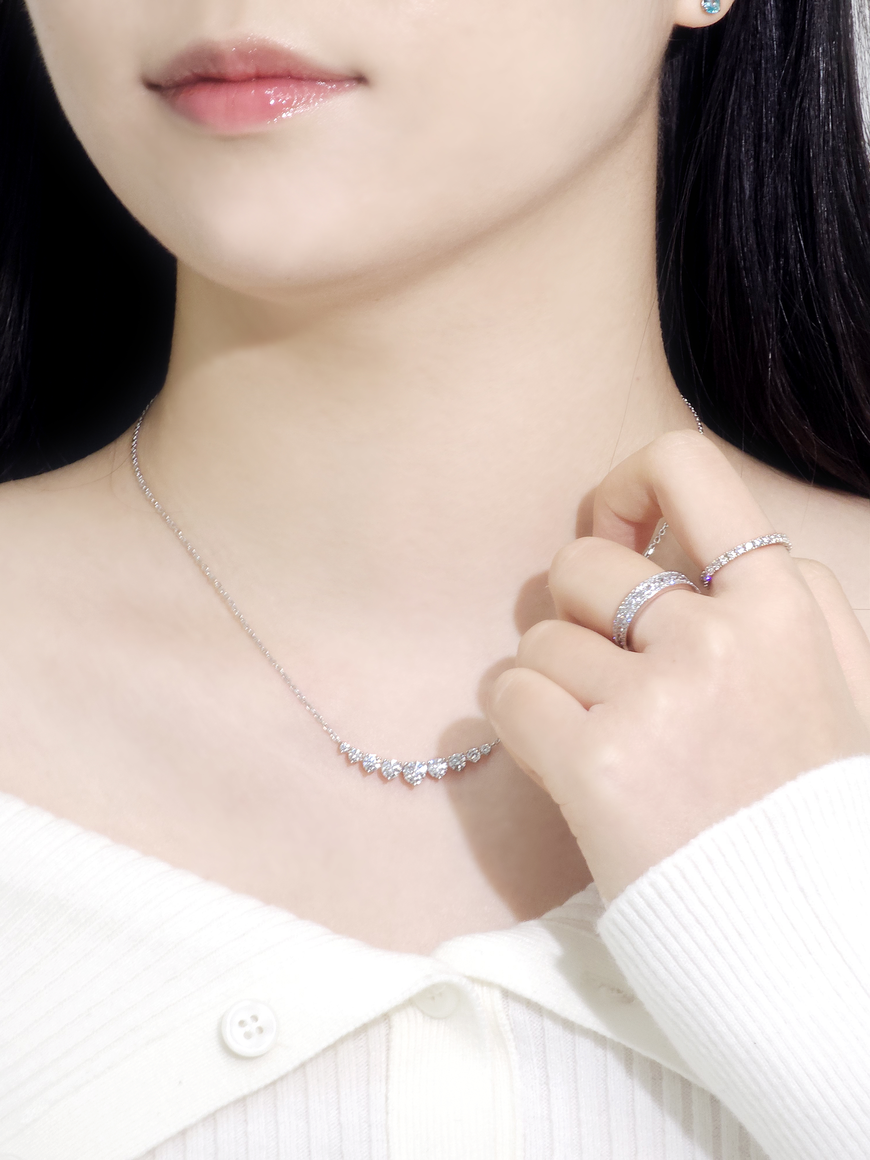 랩다이아몬드 목걸이 그라데이션 14k 18k 이미지 6